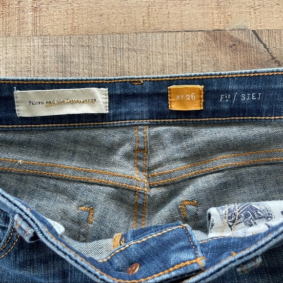 Anthroplogie Pilcro and the letterpress Anthro Straight Leg STET Jeans Raw Hem - Picture 2 of 10